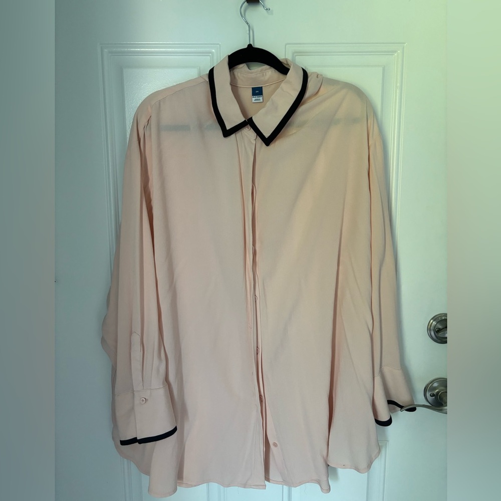 Old Navy sheer crepe tunic button down Size 2X